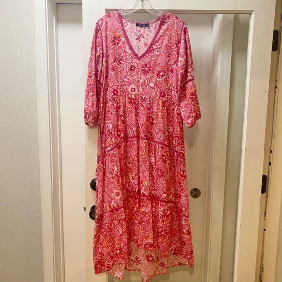 La Plage Floral High Low Maxi Dress Size Medium VGUC - Picture 1 of 4